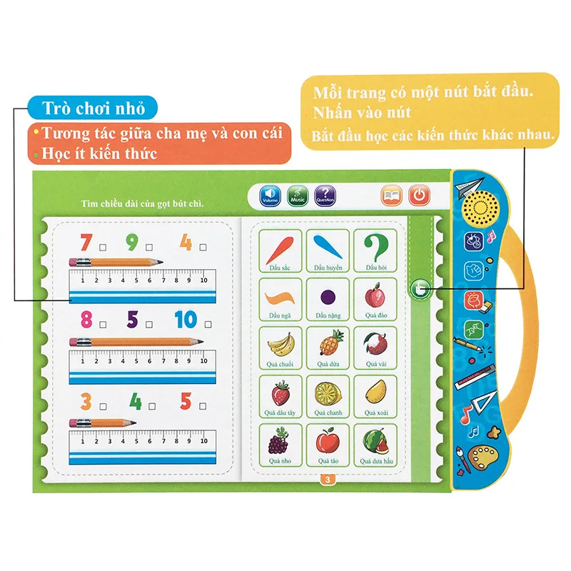 2022 вьетнамский английский мультяшный точечный чтение для детей Раннее Обучение язык голосовая книга модель игрушка электронная книга игрушка