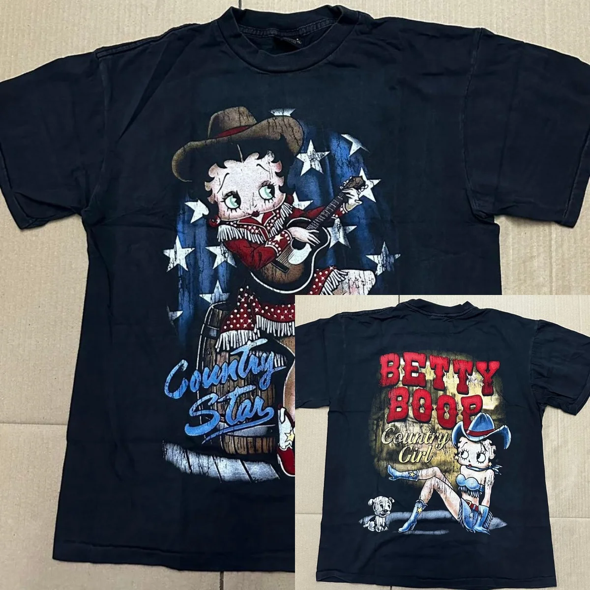 Vintage Betty Boop Country Star Cowgirl Graphic T-Shirt Cotton Men Women Streetwear Tee