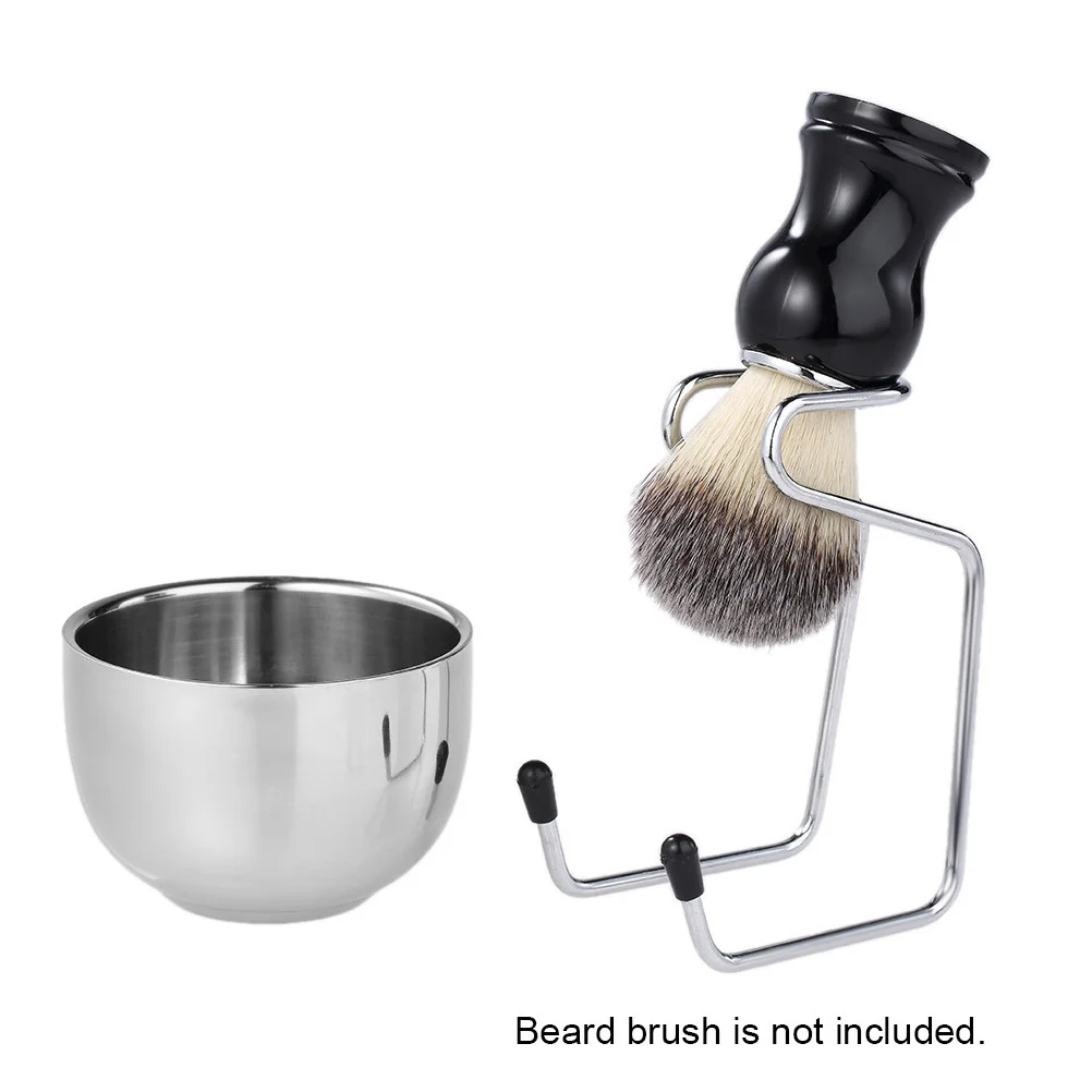 

Brush Stand Holder Safety Stand Heavy Stainless Steel Shaving Soap Bowl Strong Weighted Beard Brush Organizer
