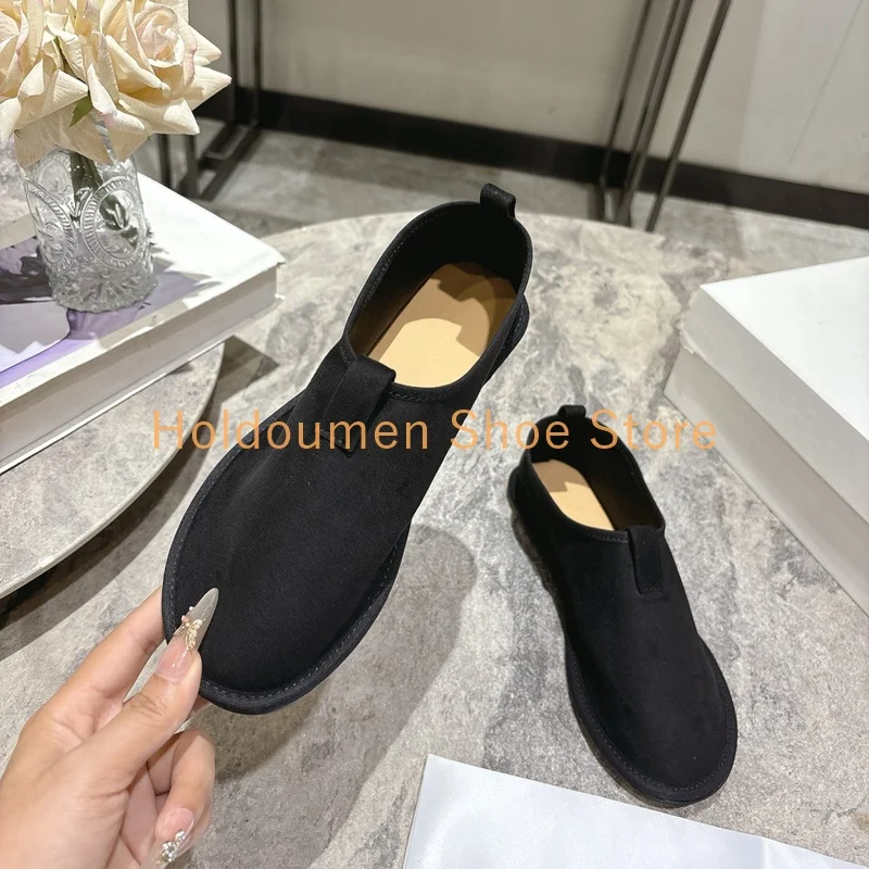 

Spring Autumn Concise Round Toe Soft Sole Comfortable Single Shoe Fashion Versatile Slip On Flat Casual Shoe Street Walking Mule