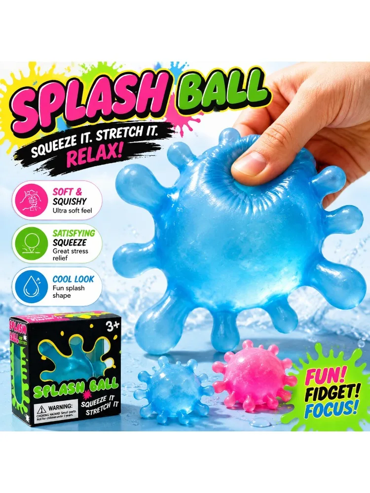 Slow Rebound Decompression Ball Virus Water Splash Shape Cute Compact Soft Non Sticky Portable Funny Squishy Healing Ball