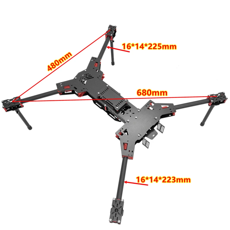 XAERO H4 680mm Cross Folding Quad Frame Carbon Fiber for 4114 4112 Motor 15 16 inch Prop