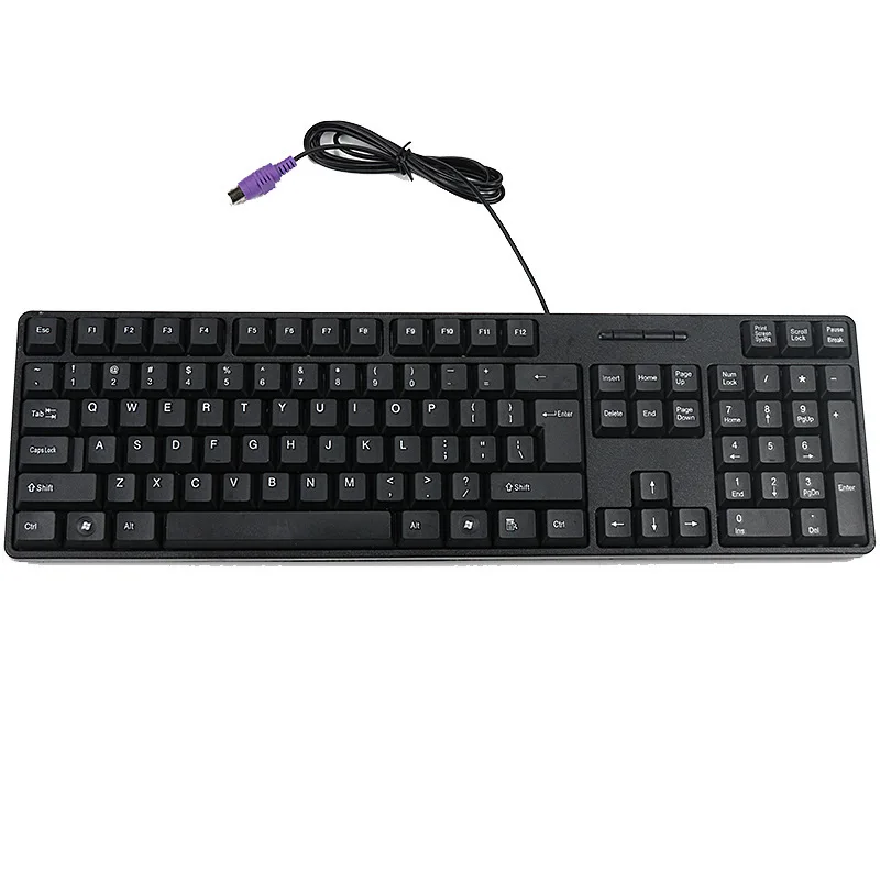 

PS/2 round socket keyboard desktop computer wired round head circular interface office and home old-fashioned keyboard
