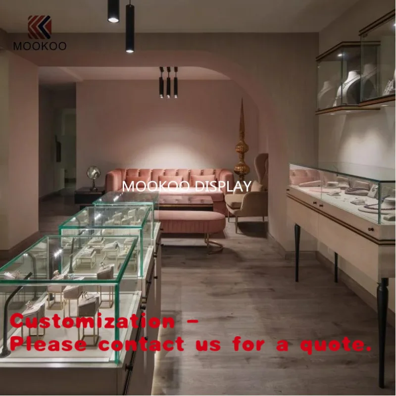 custom.Jewelry Display Counter Showcase Design Premium Counter Elegant Jewelry Display