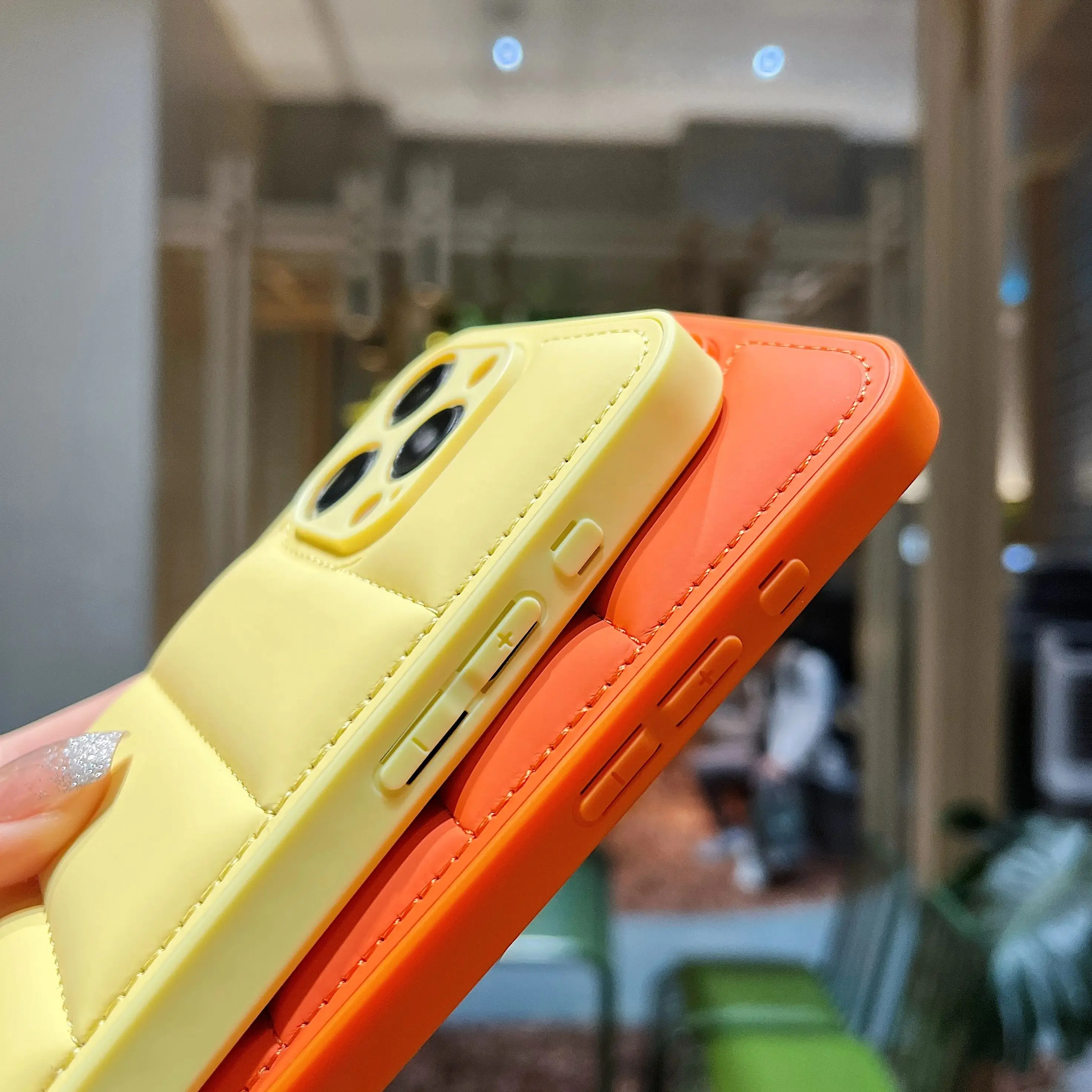 Solid Color Down Jacket Pattern Silicone Phone Case For iPhone 16 15 14 13 12 11 Pro Max Plus Full Camera Protection Soft Cover