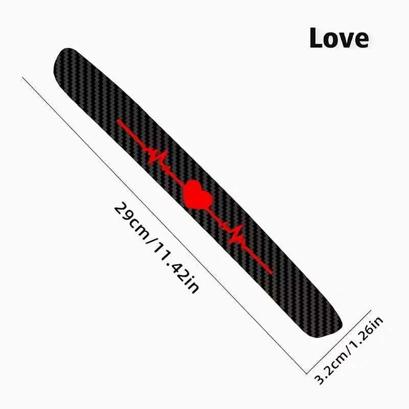 1pc Heartbeat ECG Brake Light Sticker Vinyl Carbon Fiber Texture High-Visibility Car Safety Mark Waterproof and Durable Sticker