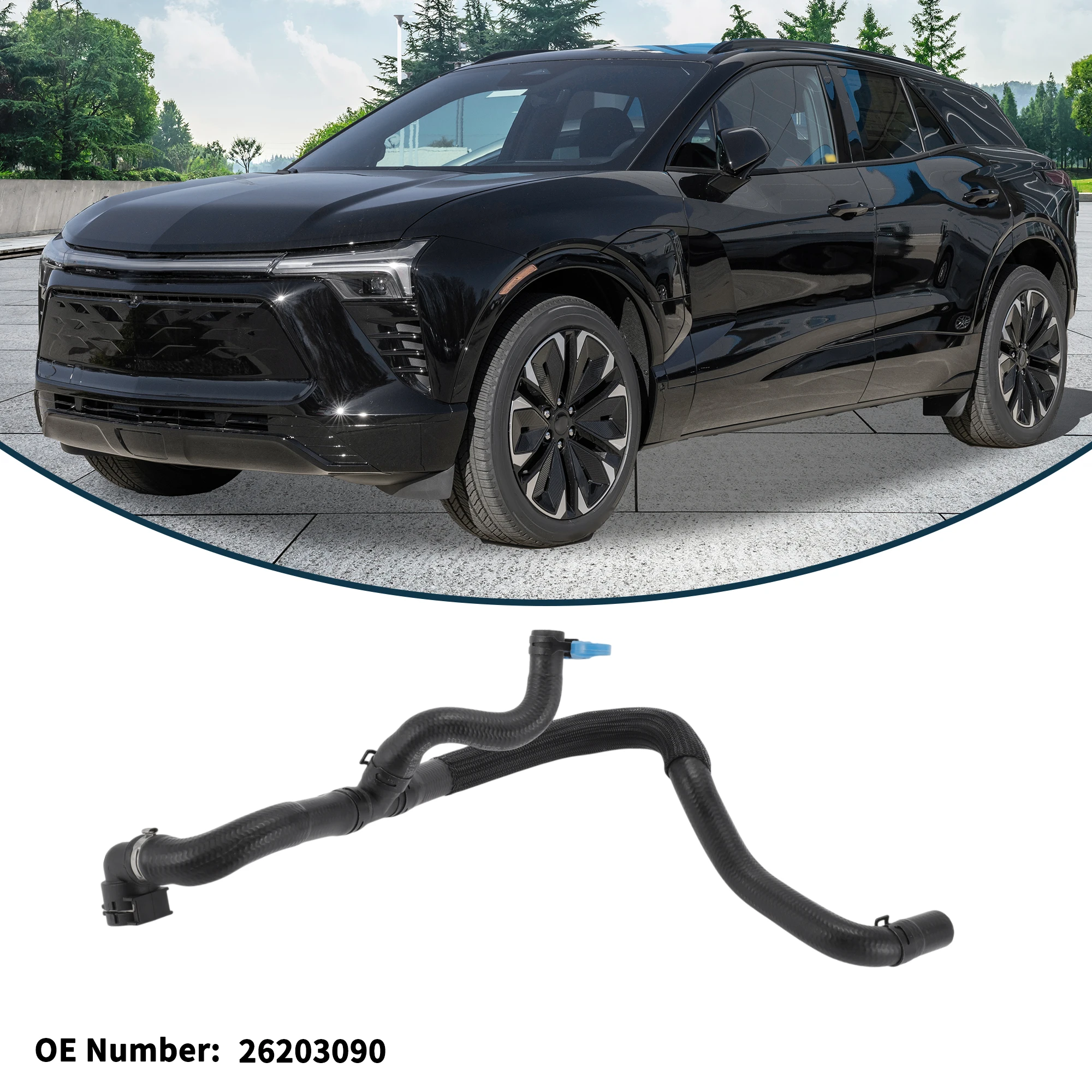 UXCELL ラジエーターホース ヒーターホース No.26203090 ビュイック ベラーノ 2018-2019 用 ラバー冷却ホース ブラック 1 個