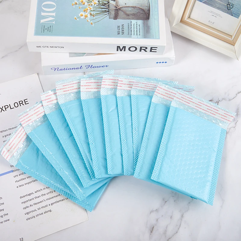10Pcs Light Blue Foam Envelope Bags Self Seal Mailers Padded Shipping Envelopes With Bubble Mailing Bag Shipping Packages Bag