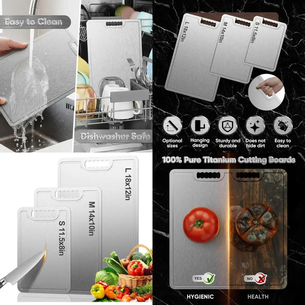 

Новая двухсторонняя кухонная разделочная доска из чистого титана среднего размера 2025 года для мяса, овощей и фруктов