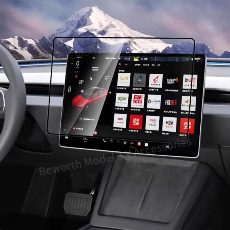 Tempered Glass Screen Protector For Tesla Model 3+ 2024 Highland Navigation and Rear Display Center Console HD Film Protection