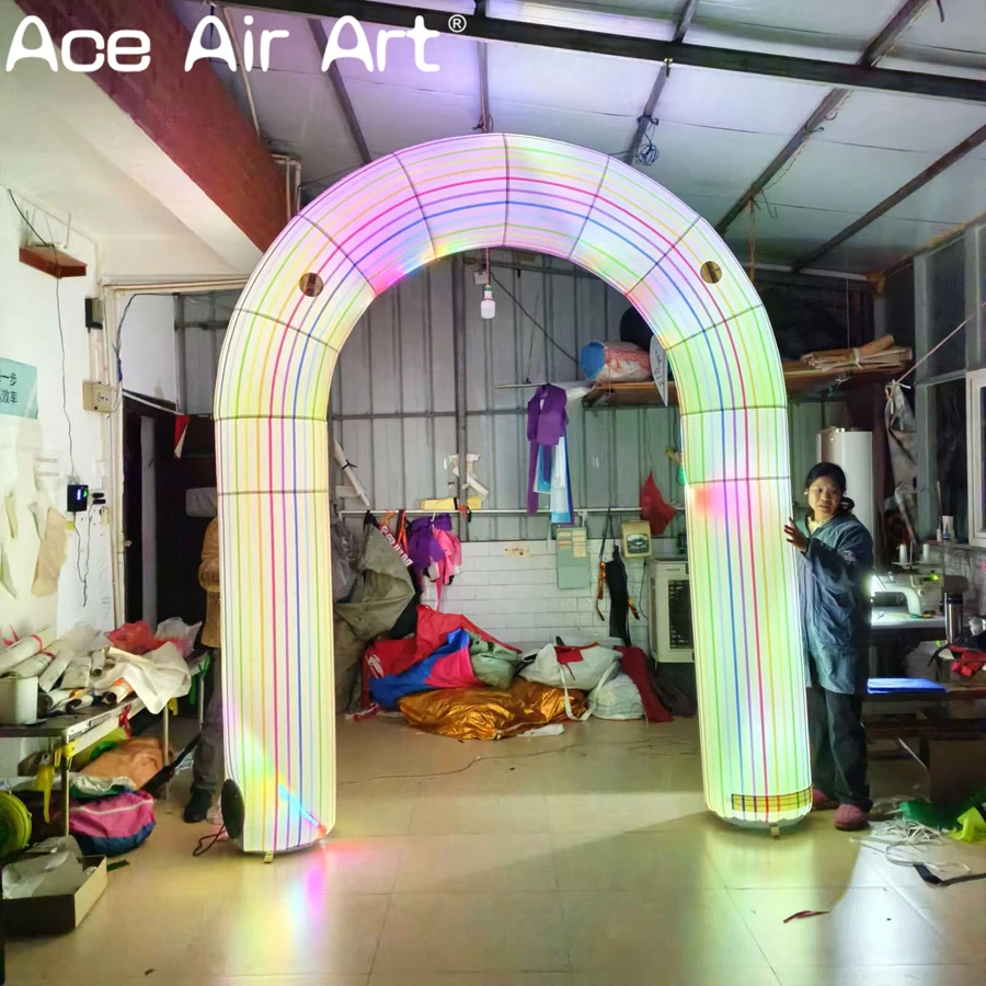 

Custom Giant Led Light Colorful Inflatable Arch for Square Decoration