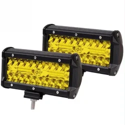 Yellow 120W 3000K Car Sunlight Modified Lights White LED Work Light For Car Motorcycle SUV 4WD ATV LED Car Headlights