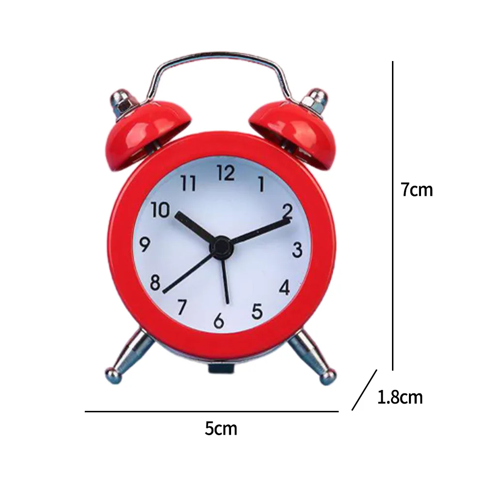 Stylish Double Bell Mini Alarm Clock, Metal Construction, Classic Design, Mute Scanning Embrace Time with Elegance