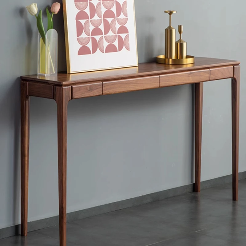 New Style Wooden Console Table With Drawers Solid Wood Entrance Side Table Modern Minimalist Hallway Console Tables Furniture