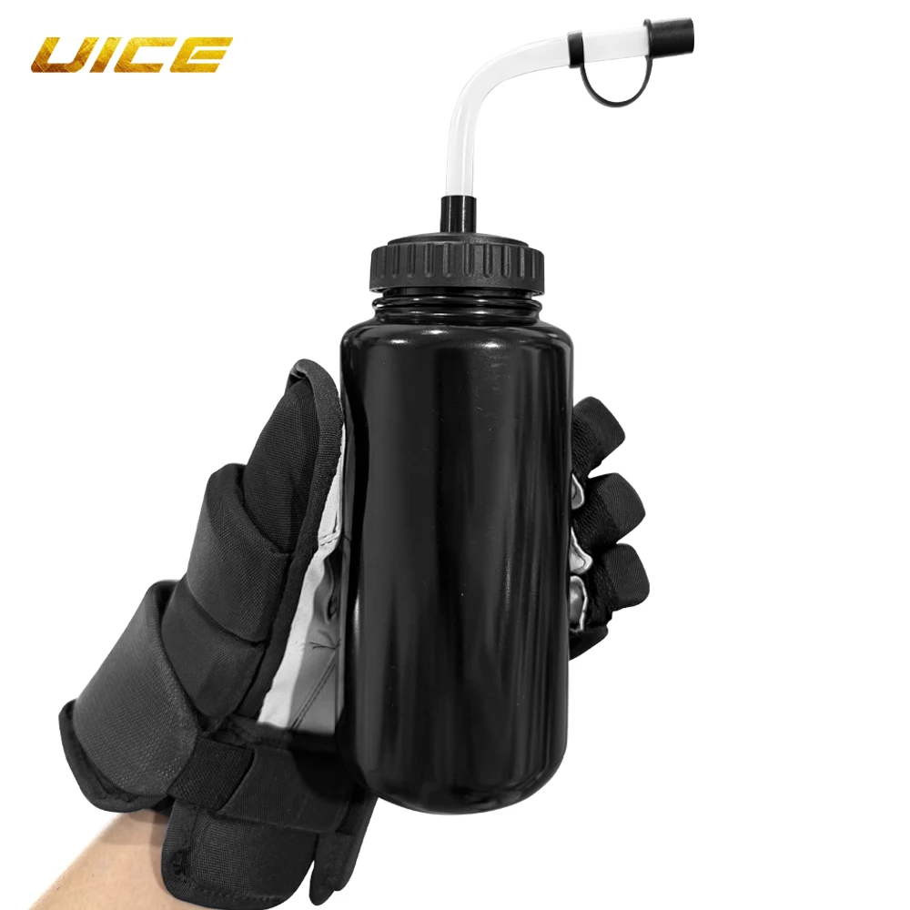 

UICE Ice Hockey Water Bottle Bent Pipe BPA Free Hockey Sports Bottle 1000ML Hockey Equipment Football Lacrosse Bottle Sport Gear