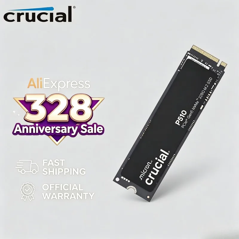 Crucial P510 PCIe 5.0 Gen5 NVMe M.2 2280 SSD 1TB 2TB Internal Solid State Drive for Laptop Desktop Gaming PC Hard Disk
