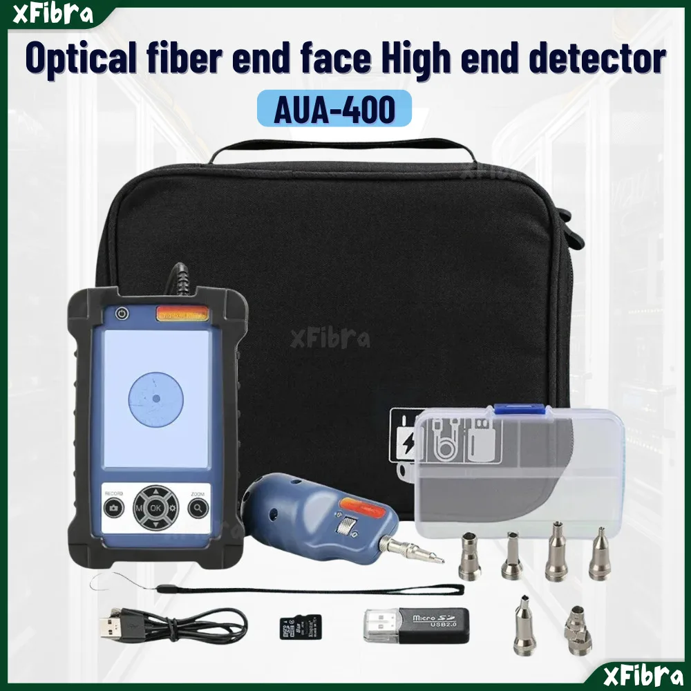 

AUA-400 Fiber Microscope Optical Fiber End face detector Video Inspection Probe with LCD Monitor, APC/UPC Tips