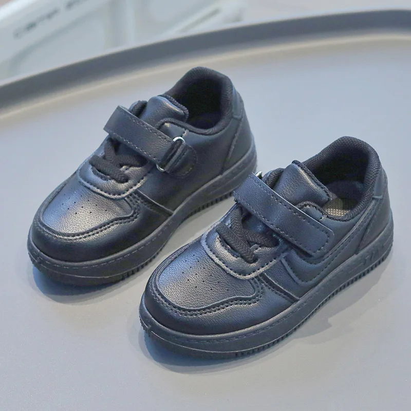 Children's Sneakers2024Spring and Autumn New Boy's Casual Shoes Girls' Black Board Shoes Soft-Soled Shoes for Baby Single