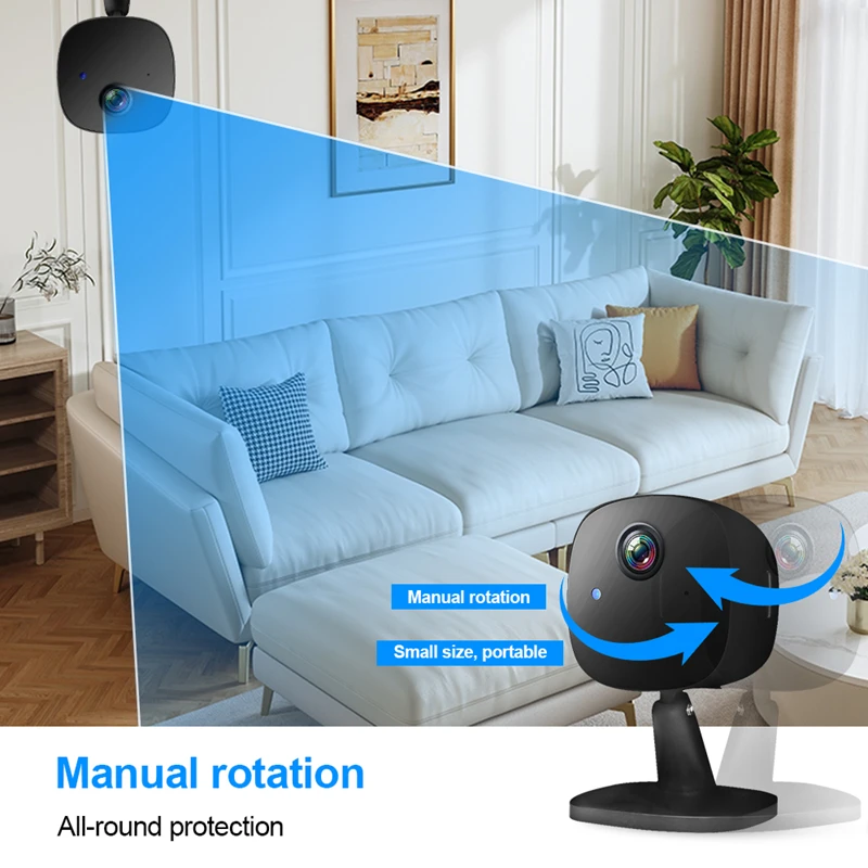 1080P HD WiFi กล้อง Baby Monitor Mini Security แบบพกพากล้องอินฟราเรด Night Vision การตรวจจับการเคลื่อนไหว Smart Home