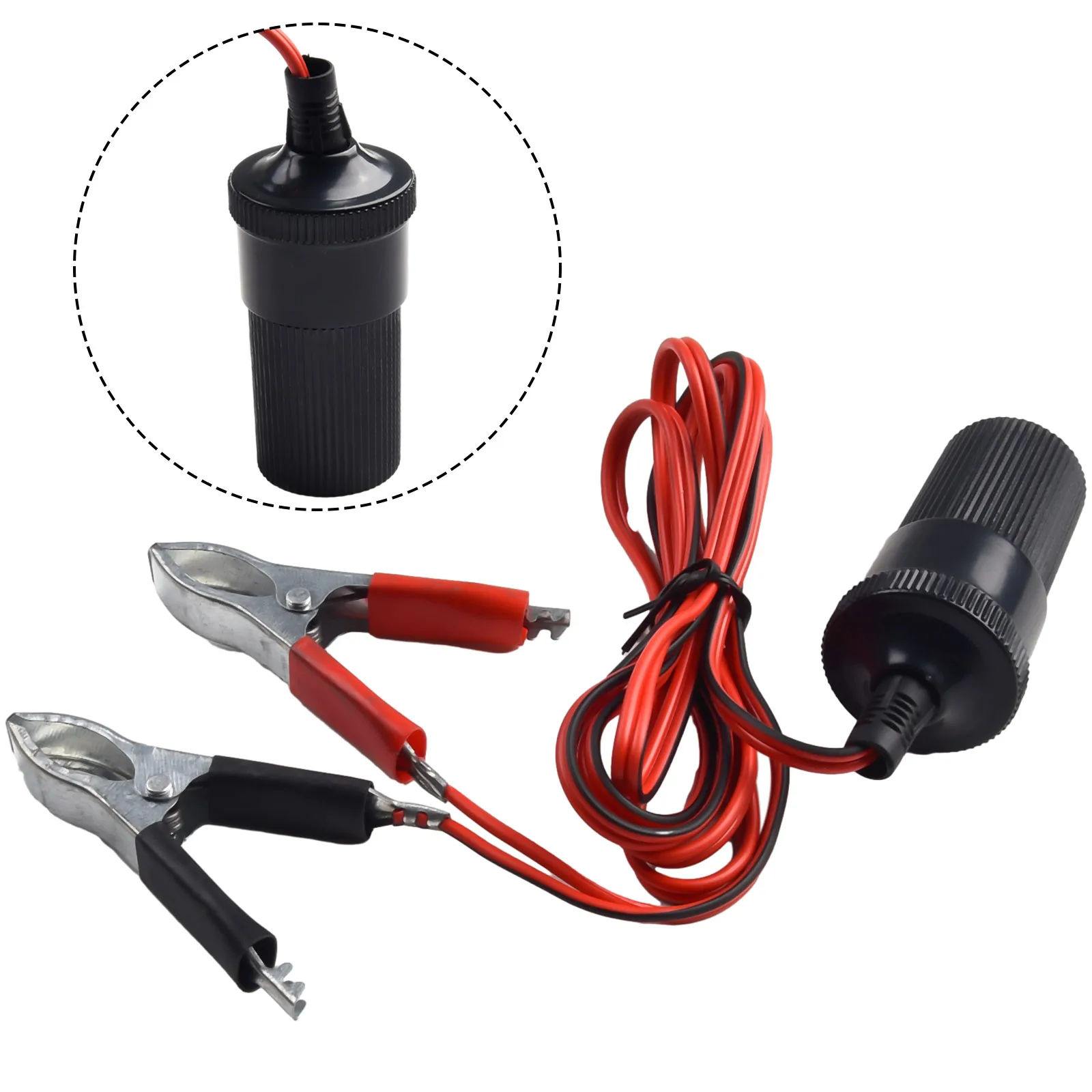 High-Power 12V 24V Car Socket To Battery Crocodile Clip Connector Extension Cable Adapter Socket Car Accessories