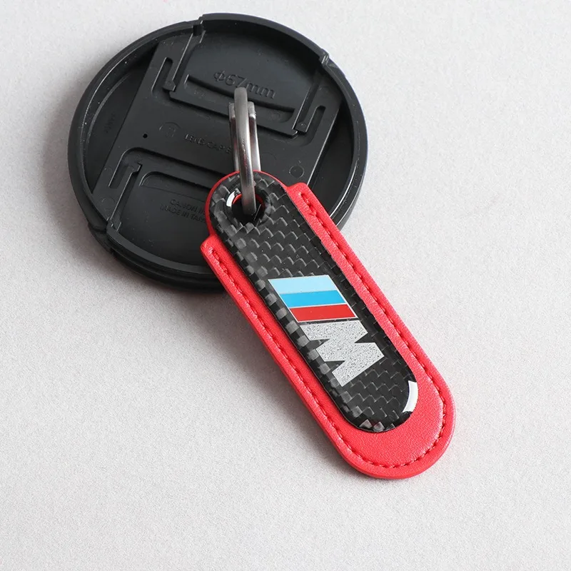 Llavero de microfibra estilo fibra de carbono para coche, llavero de cuero para BMW M Power M2 M3 M4 M5 M6 M7 E46 E90 E61 E53 E21 F30 F45 F15