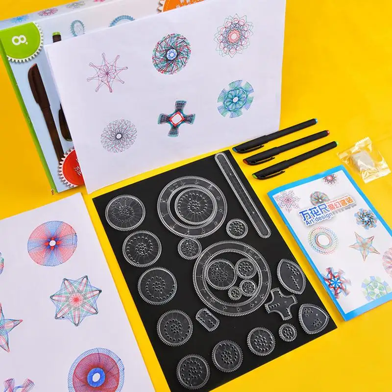 Spiral Art Kit Clear Circle Ruler For Drawing Child Art Craft Accessories For Kids Students Teens Tools For Making Cards