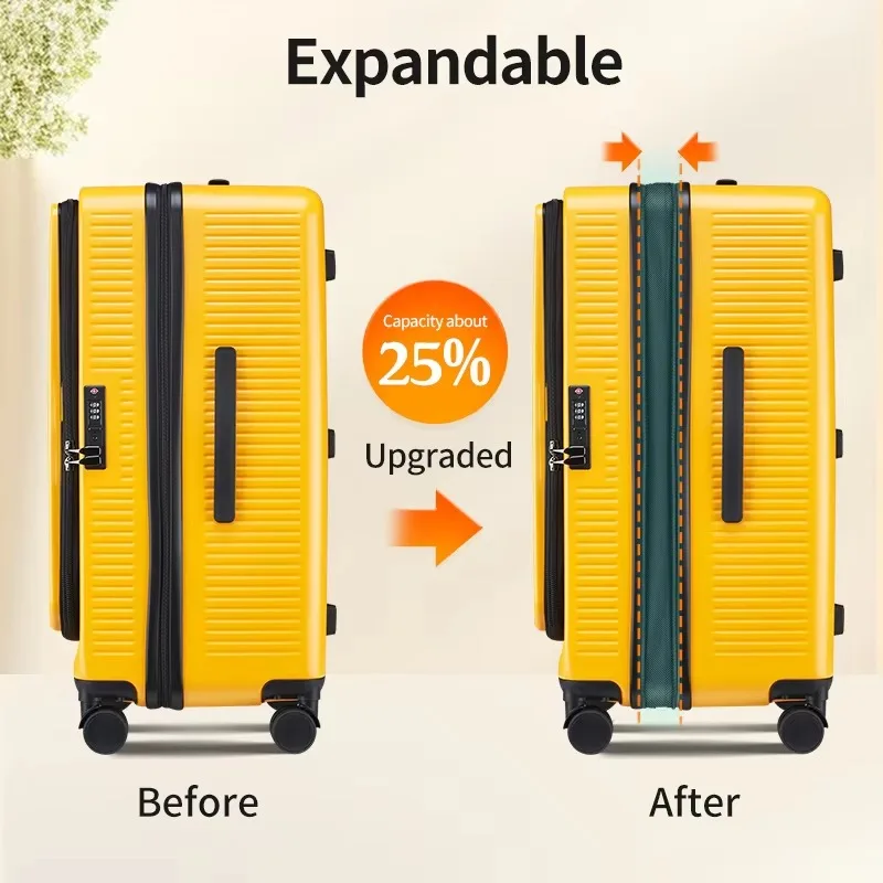 حقيبة سفر ذات سعة قابلة للتوسيع مع عجلة دوارة وقفل TSA مادة الكمبيوتر المتداول الأمتعة 20/24/28 #2