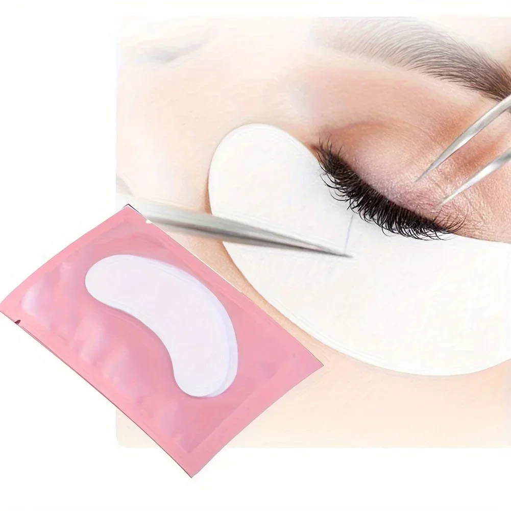 Patch pour les yeux en Hydrogel rose, 100 paires, Extension de cils, naturel non pelucheux, coussinets de Gel sous les yeux, fournitures d'extension de cils et outils de beauté