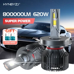 HYNBYZJ 800000LM H7 H4 H11 LED Headlight 620W HighPower H1 H8 H9 HB4 HB3 9005 9006 9012 Turbo Lamp 5570CSP 6000K White Car Ligh