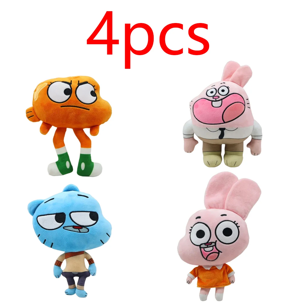 

2026новое горячее поступление из 4 шт.: World of Gumball - Удивительный мир Gumball, плюшевые игрушки, большие глаза, кошки, аниме-фигурки, подарки на день рождения