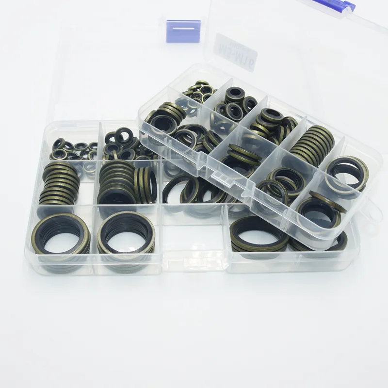 Bonded Washer Sealing Washer M5 M6 M8 M10 M12 M14 to M24 Metal Rubber Oil Drain Plug Gasket Oil Resistant High Temperature Oring