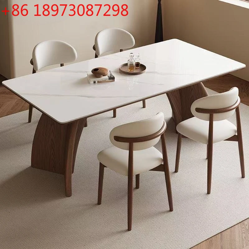 Tavolo da pranzo e sedie in ardesia retrò, semplice tavolo da pranzo per la casa piccolo appartamento, tavolo da pranzo rettangolare e sedie solide