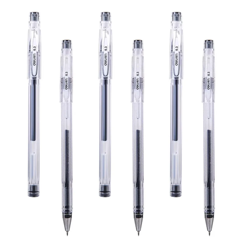 0.3mm Minimalist Style Extremely Fine Gel Pen Black Ink Smooth Writing Student Writing Stationery Office Signature Pen