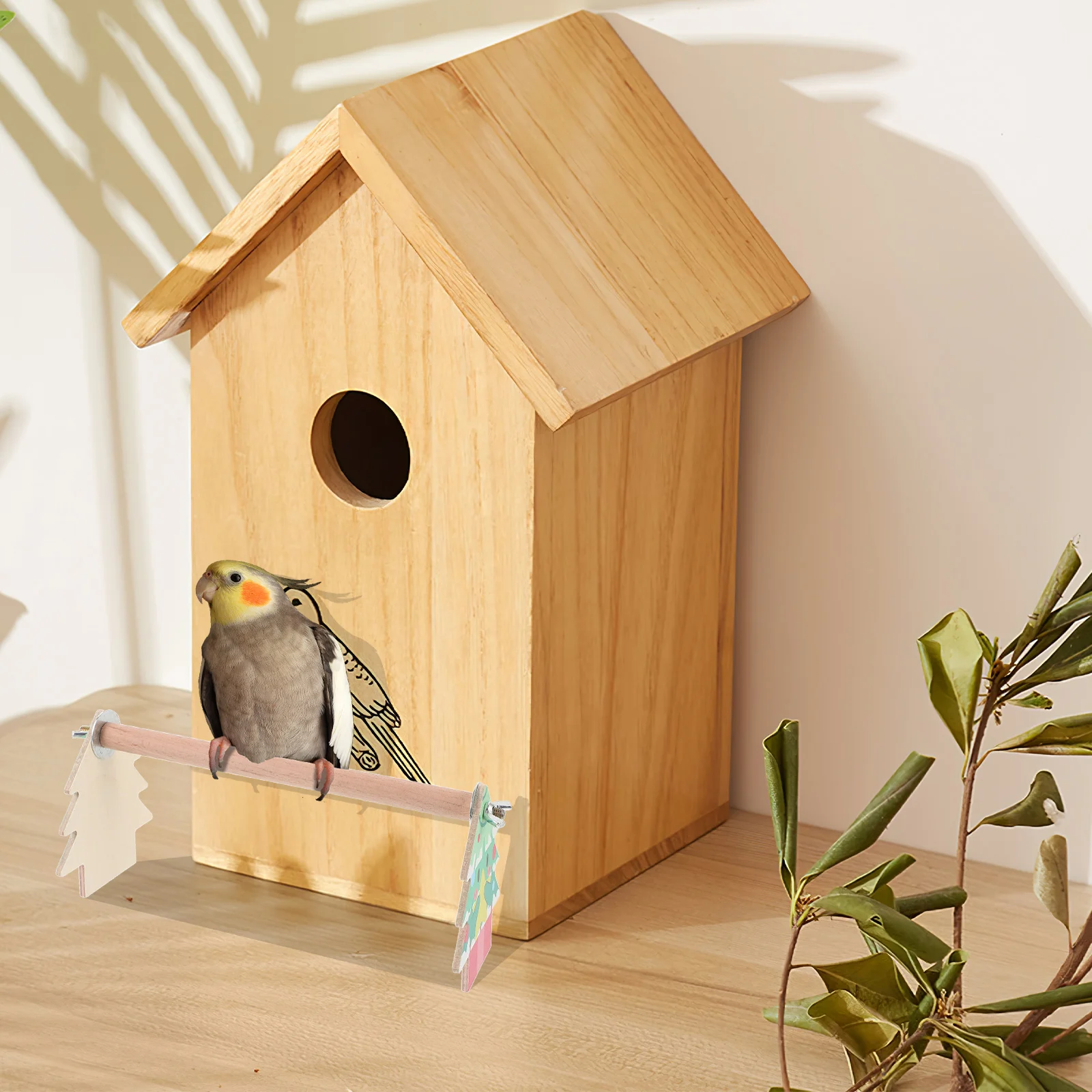 

Parrot Bird Perch Platform Exercise Cage Accessories Wooden Perch Stand Pet Bird Toy Cockatiel Stand Solid Wood Rest Various