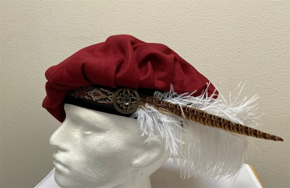 Tudor Hat Men Elizabethan Costume Floppy Poet Tudor Costume Muffin Hat Headwear Medieval Rennasciance Tudor Accessories Costume