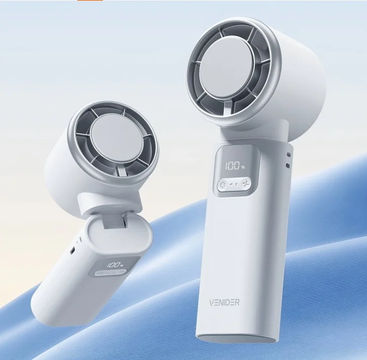 Handheld Air Conditioner Mini Cooling Fan Ice Cooling USB Rechargeable Foldable Portable Neck