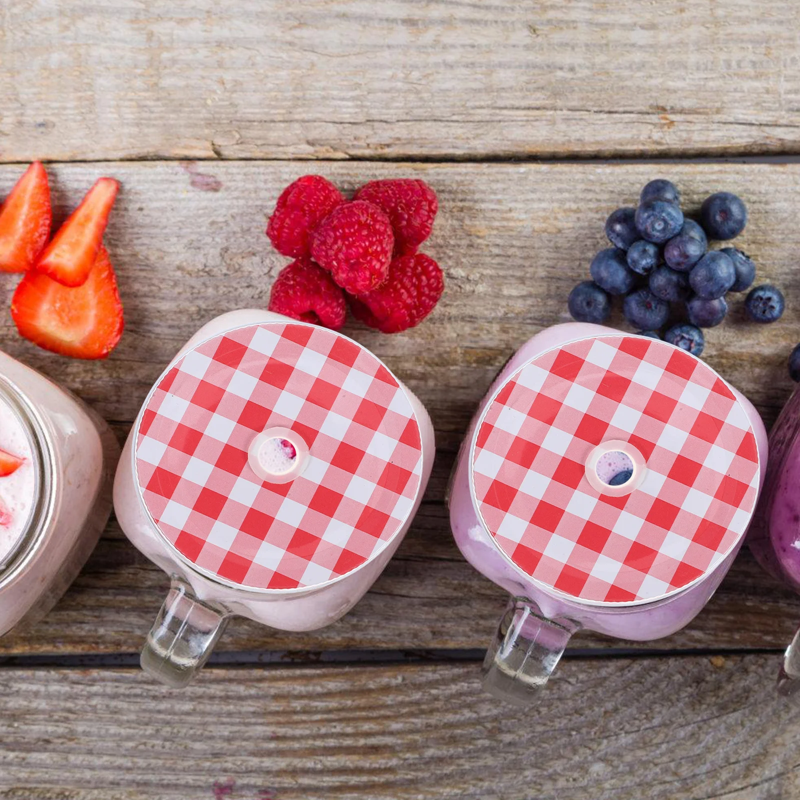 

6pcs Threaded Cup Lids Iron Mason Jar Lids With Straw Hole For Water Cups Glass Jars Dustproof Storage Kitchen Bar Accessories