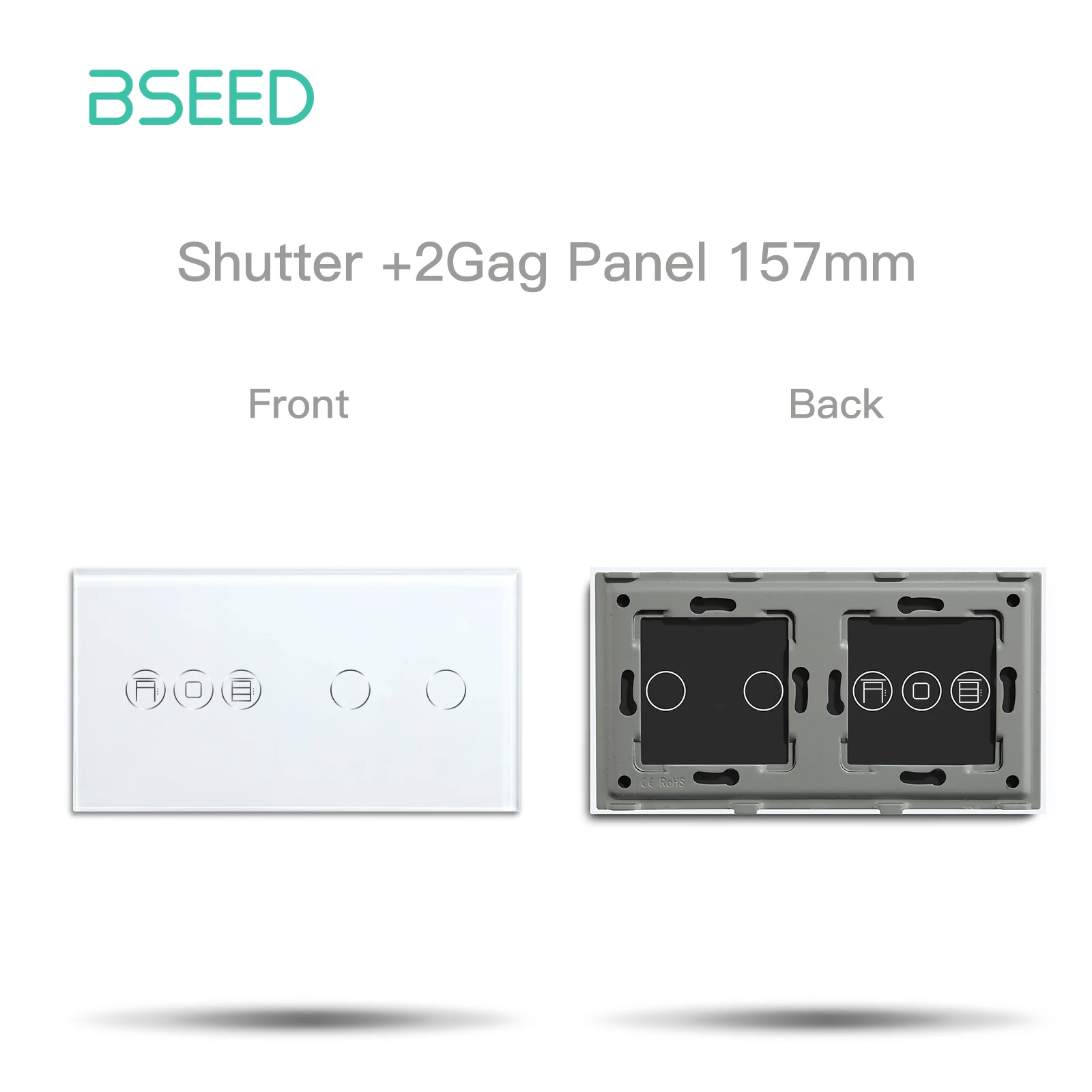 BSEED Zigbee Smart Jalousien Rollladen Schalter 1/2/3Gang Smart Licht Schalter Funktion Teile Glas Panel DIY freie Kombination 3