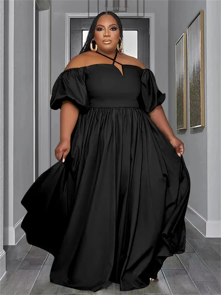 Wmstar Plus Size sukienki dla kobiet solidna letnia urocza elegancka sukienka Maxi moda stroje urodzinowe sprzedaż hurtowa Dropshipping