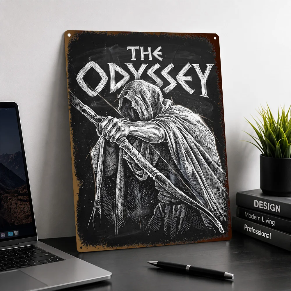 Odyssey Hooded Archer Printed Poster Personalized Aluminum Metal Sign Dark Realm Style Wall Art For Game Room And Reading Nook