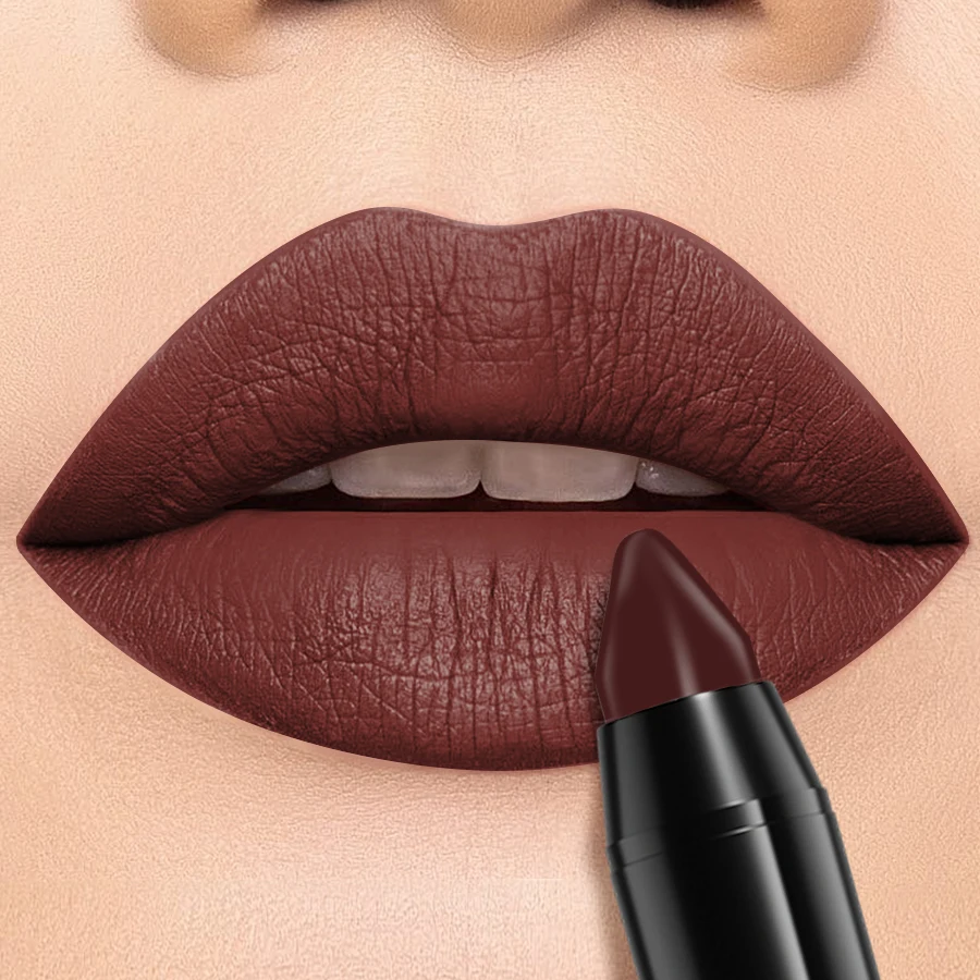 15 Colors 1PC Lipstick Matte Velvet Finish Smooth Lip Liner Pen Long Lasting Lips Korean Makeup Pink Brown Lip Tints Cosmetics
