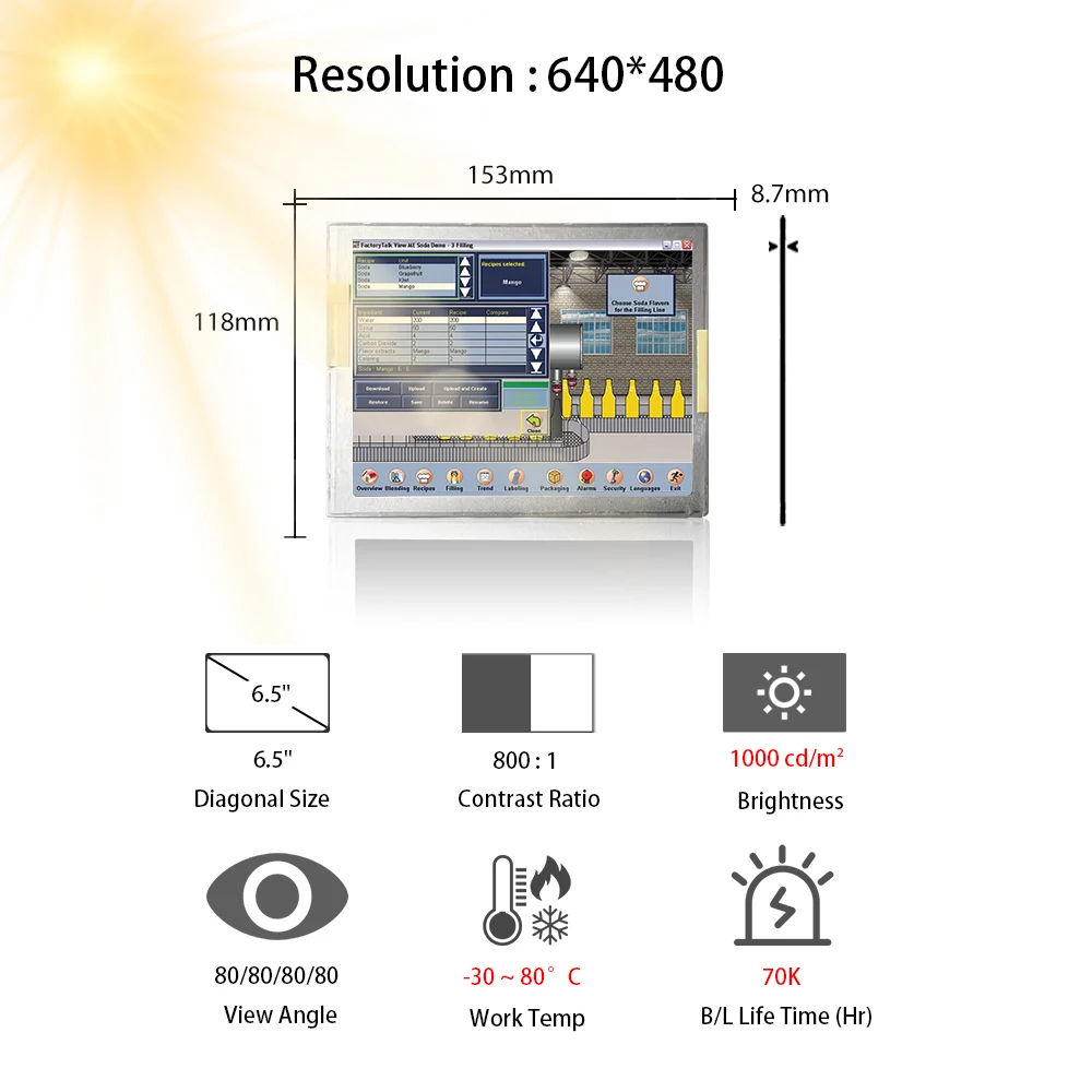

Tianma 6,5 ''640x480 VGA ЖК-панель NL6448BC20-30C читаемый экран солнечного света промышленный дисплей HMI 6,5-дюймовый ЖК-дисплей