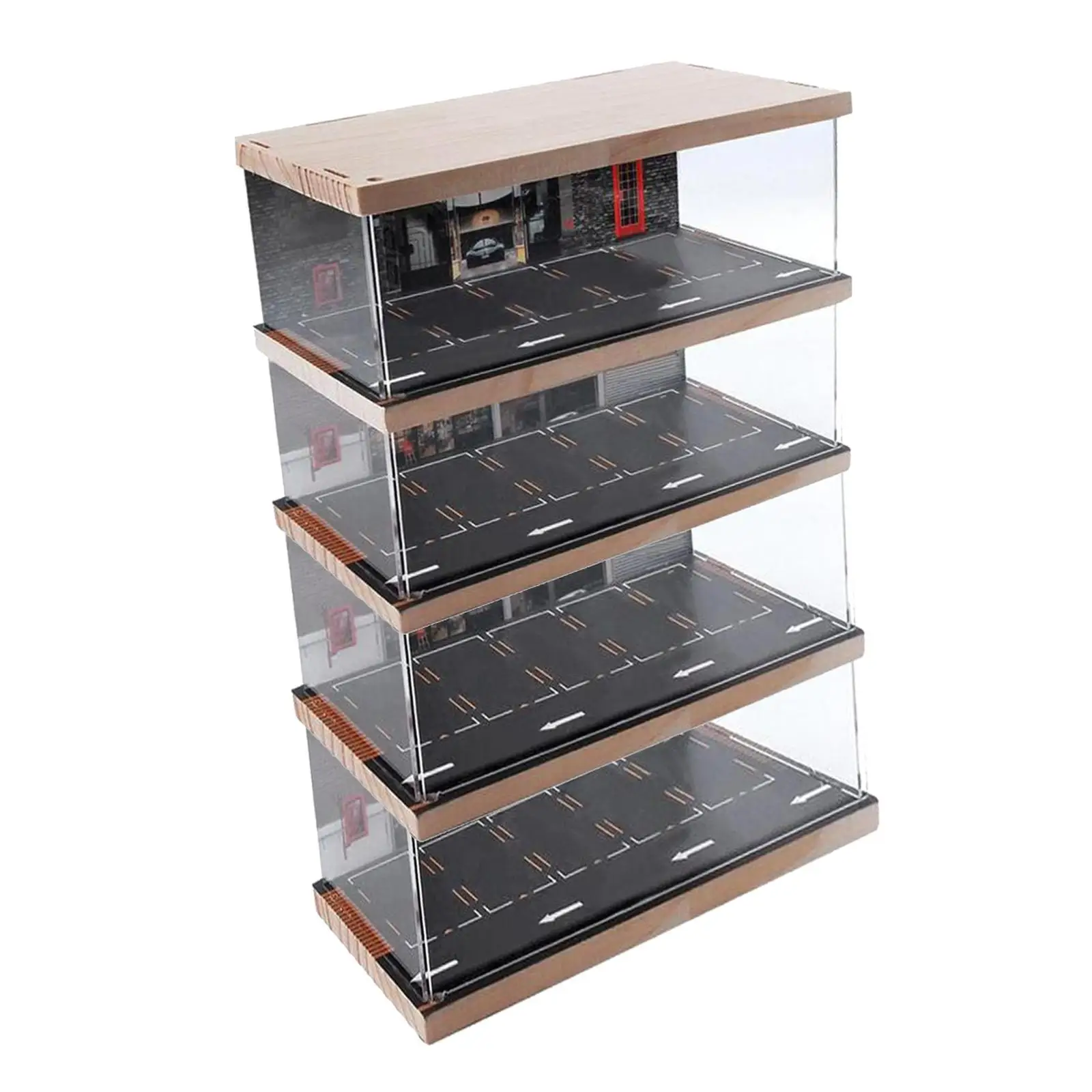 Maßstab 1:64 Druckguss-Modellauto-Vitrine, Auto-Garagen-Vitrine, Schutz