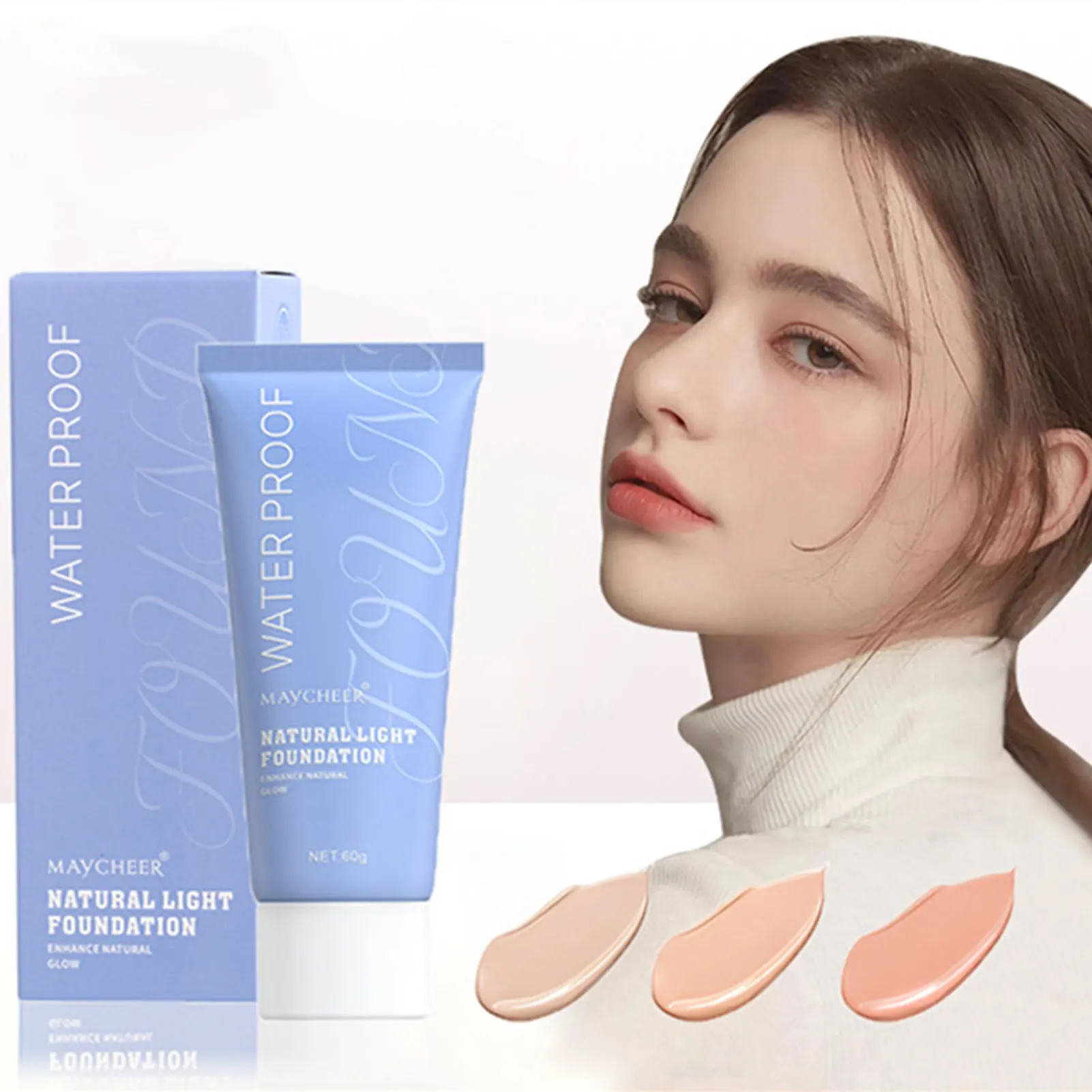 Natural-Glow Vloeibare Foundation Waterproof Tien Twintig Volledige Dekking Matte Vloeibare Foundation Oil Control Langdurige Concealer