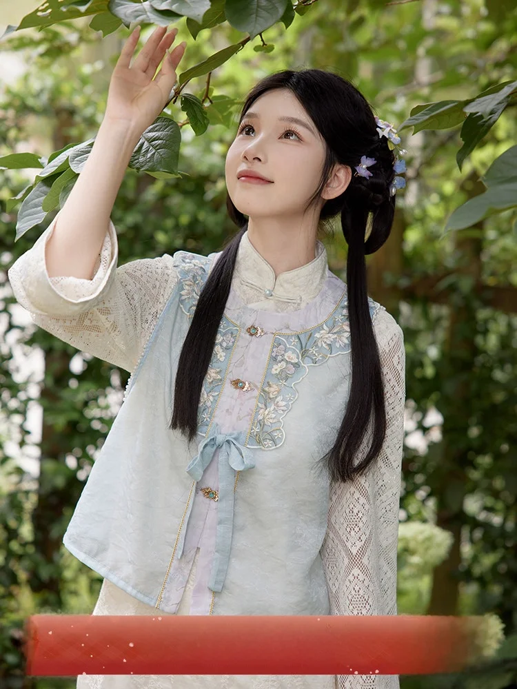 

Оригинальный вышитый комплект July Evening в новом китайском стиле для женщин, осенняя коллекция 2024 года, новинка