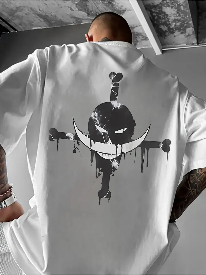 ONE PIECE Animation Derivatives White Beard Printed Short Sleeve T