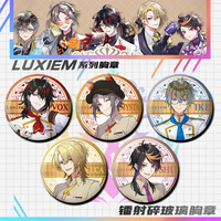 Game Vtuber Luxiem Vox Ike Mysta Shu Luca Anime Peripheral Cosplay 58mm Laser Metal Badge Brooch Pins Pendant Toy Bedge Gift