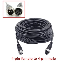 Cable de extensión de Video de aviación M12 de 4 pines, 1M, 2M, 5M, 7M, 10M, 15M, 20M para cámara de marcha atrás CCD, remolque Camper J17