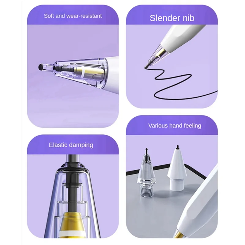 

Практичный-для Apple Pencil 1-го и 2-го поколения, модифицированная игольная трубка, демпфирующая бесшумная износостойкая бумажная пленка, наконечник ручки, D