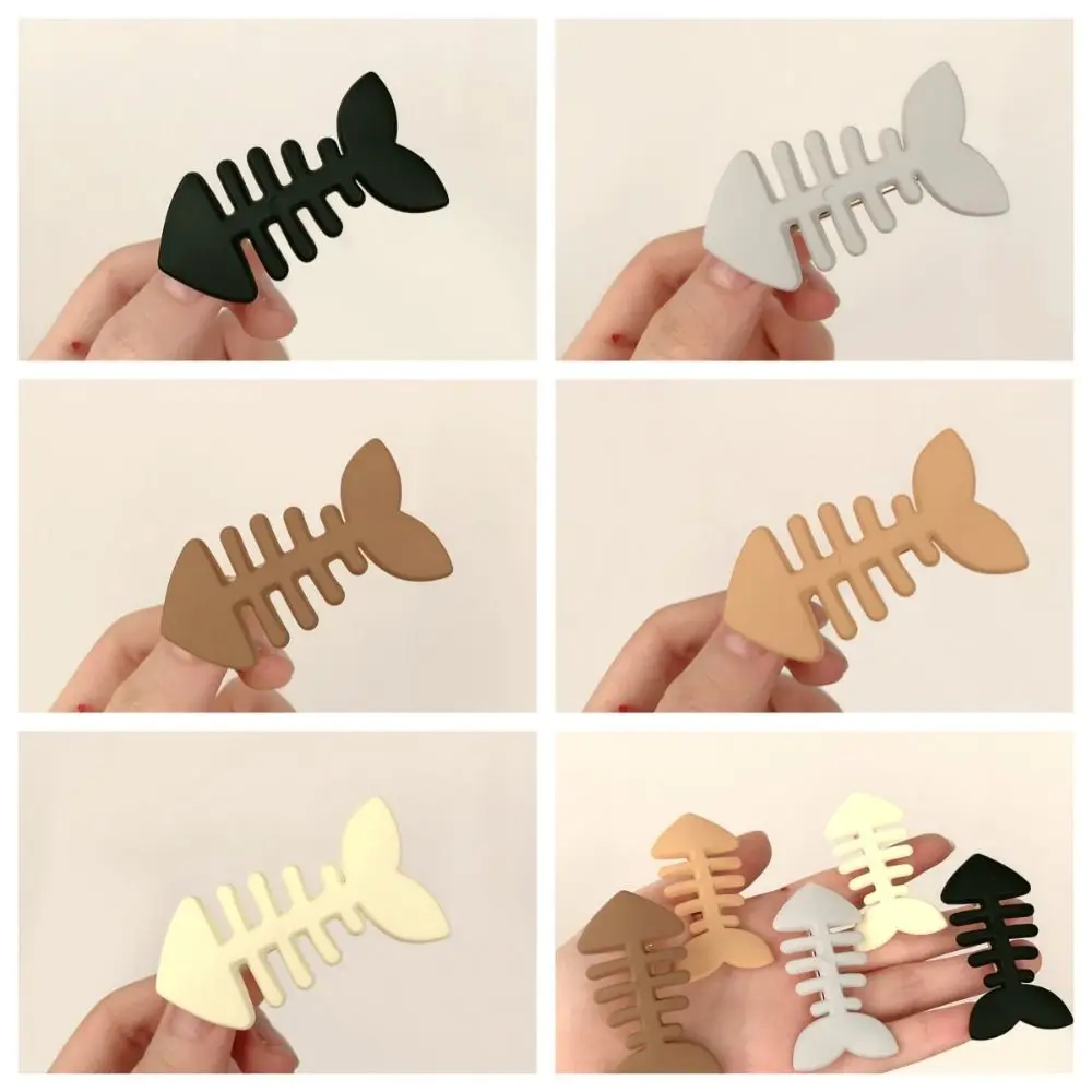 Korean Style Animal Fish Bone Hair Clip Y2k Plastic Geometry Hair Accessories Hairpin Headwear Party